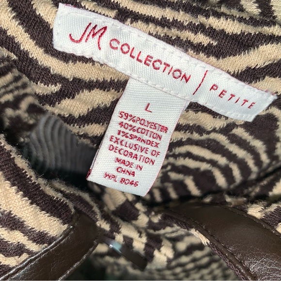 JM Collection Petite Zebra Print Blazer Jacket Size Large - Picture 4 of 4